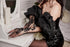 Black lace gloves